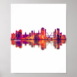 Leeds England Skyline Poster