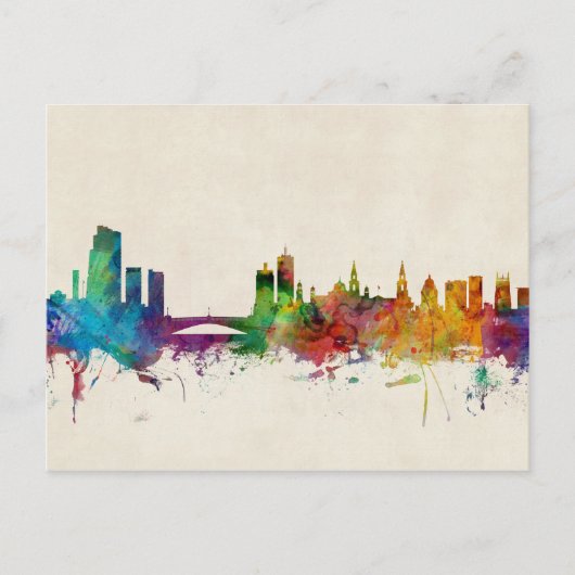 Leeds England Skyline Postkarte (Vorderseite)