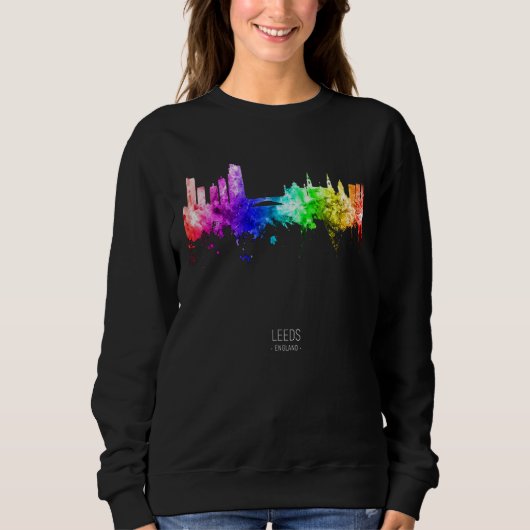 Leeds England Skyline Wolkenkratzer Sweatshirt (Vorderseite)
