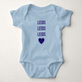 LEEDS LEEDS LEEDS LUFC personalisiertes blaues Baby Strampler (Vorderseite)