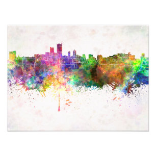 Leeds skyline im Watercolor background Fotodruck
