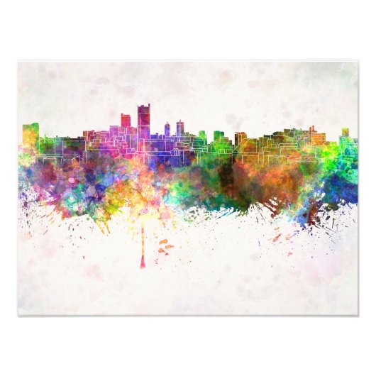 Leeds skyline im Watercolor background Fotodruck (Vorne)