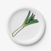 Leek Gemüse Pappteller (Vorderseite)