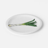 Leek Gemüse Pappteller (Schrägansicht)