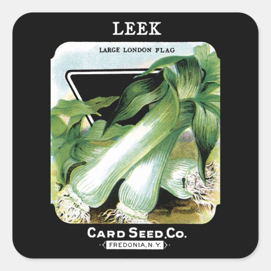 Leek-Seed-Packungs-Etikett Quadratischer Aufkleber (Vorderseite)