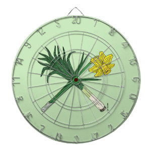 Leek und Daffodil Crossed Dartscheibe