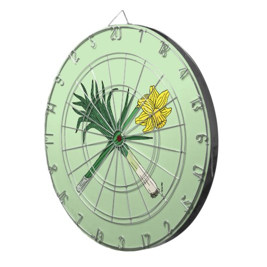 Leek und Daffodil Crossed Dartscheibe (Vorderseite rechts)
