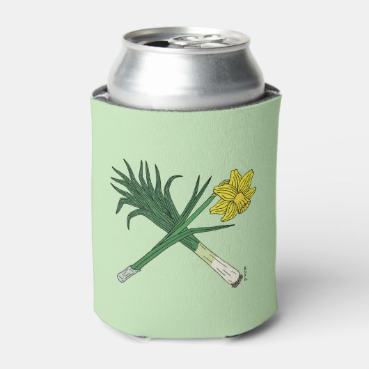Leek und Daffodil Crossed Dosenkühler (Kanne Vorderseite)