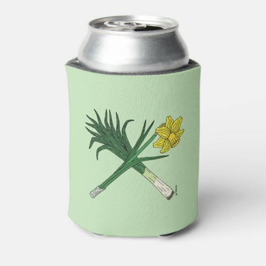 Leek und Daffodil Crossed Dosenkühler (Kanne Rückseite)