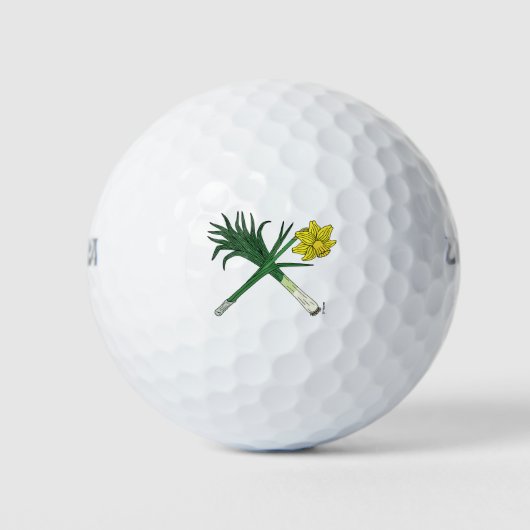 Leek und Daffodil Crossed Golfball (Vorderseite)