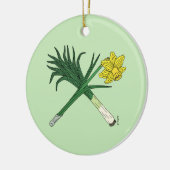 Leek und Daffodil Crossed Keramikornament (Links)