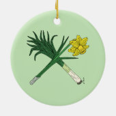 Leek und Daffodil Crossed Keramikornament (Hinten)