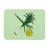 Leek und Daffodil Crossed Magnet (Horizontal)