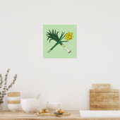 Leek und Daffodil Crossed Poster (Küche)