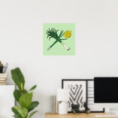 Leek und Daffodil Crossed Poster (Heimbüro)