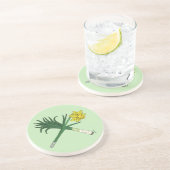 Leek und Daffodil Crossed Sandstein Untersetzer (Seite)