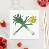 Leek und Daffodil Crossed Serviette (Beispiel)
