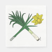 Leek und Daffodil Crossed Serviette (Vorderseite)