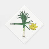 Leek und Daffodil Crossed Serviette (Ecke)