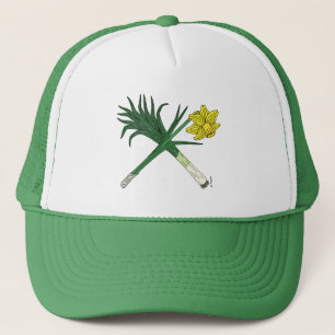 Leek und Daffodil Crossed Truckerkappe