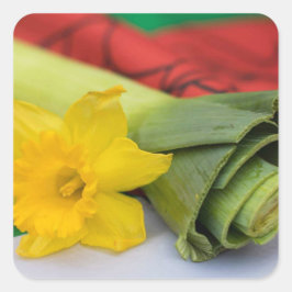 Leek-Welsh-Brauch Quadratischer Aufkleber