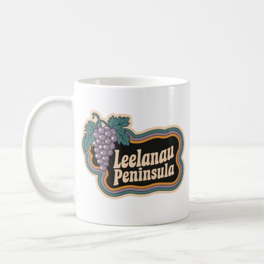 Leelanau 70er Retro Michigan Vintag Coffee Tasse (Links)