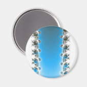 Leenece - Blaues Fraktal Magnet (Vorderseite/Rückseite)