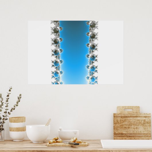 Leenece - Blaues Fraktal Poster (Küche)