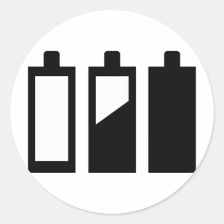leer bis voll Batterien Runder Aufkleber