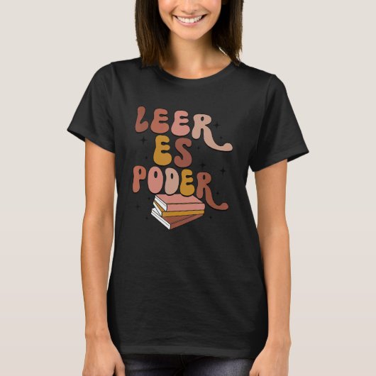 Leer Es Poder Groovy Spanischer Lehrer Bilingual M T-Shirt (Vorderseite)