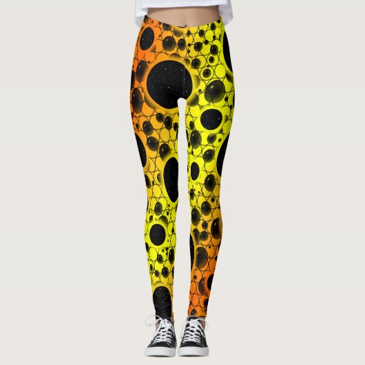 Leerblasen - Gelb/orange Leggings (Vorderseite)