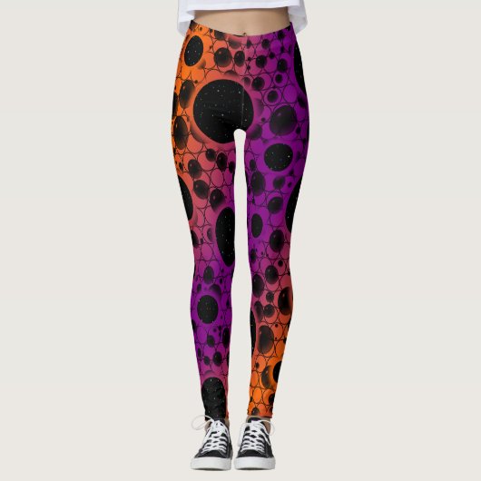 Leerblasen - Lila/orange Leggings (Vorderseite)