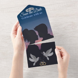 Leere All-in-One-Hochzeitseinladung All In One Einladung