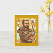 leere Anmerkungskarte St Francis u. Kaninchen Karte (Gelbe Blume)