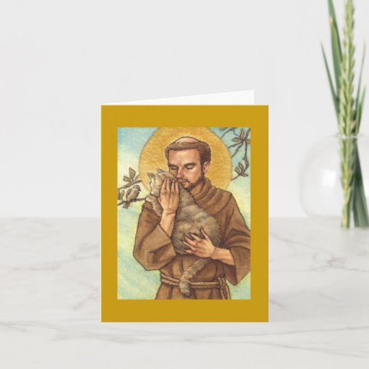 leere Anmerkungskarte St Francis u. Katze Karte (Vorderseite)