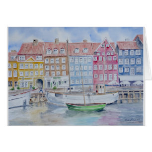 Leere Aquarell-Karte Kopenhagens