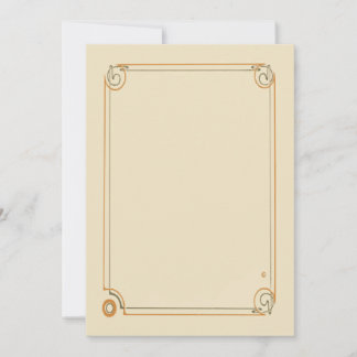Leere Art Nouveau Notizkarte Dankeskarte