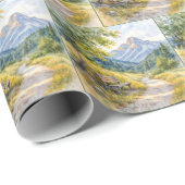 Leere Bank in einem MassivWiesental Geschenkpapier (Rolleneckpunkt)