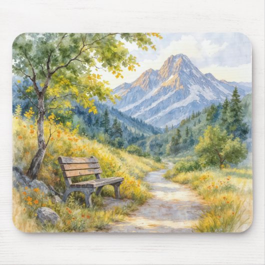 Leere Bank in einem MassivWiesental Mousepad (Vorne)