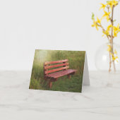 Leere Bank in Wildblumen Karte (Gelbe Blume)