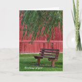 leere Bank unter Weidebaum Karte (Vorderseite)