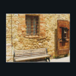 Leere Bank vor einer Mauer, Monteriggioni, Postkarte<br><div class="desc">AssetID: 82961445 / {Glow Images} / Leere Bank vor einer Mauer, Monteriggioni, </div>