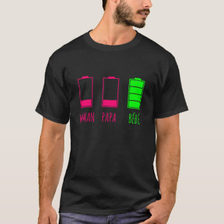 Leere Batterie Daddy Mama und Baby T-Shirt