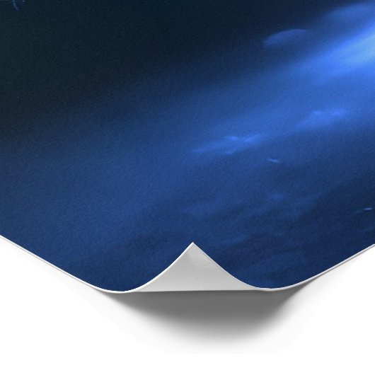 Leere Branchen glühender Baum - Dunkelblau Poster (Ecke)