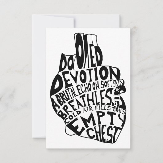 leere Brust: anatomisches Herz Einladung (Vorderseite)