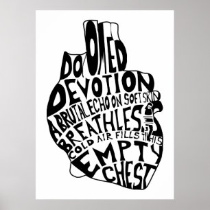 leere Brust: anatomisches Herz Poster