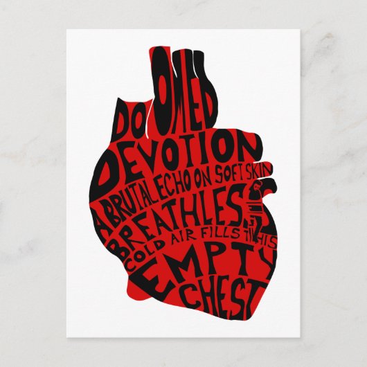 leere Brust: anatomisches Herz Postkarte (Vorderseite)