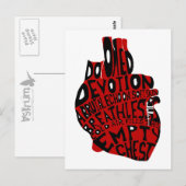 leere Brust: anatomisches Herz Postkarte (Vorne/Hinten)