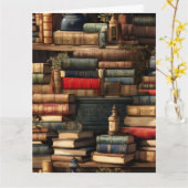 Leere Bücher in der Bibliothek Karte (Gelbe Blume)