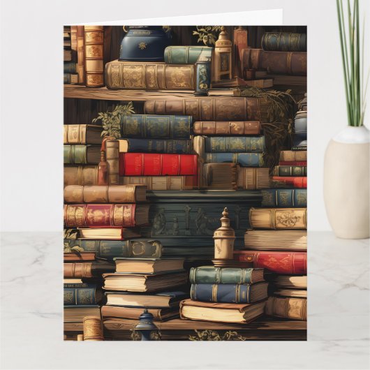 Leere Bücher in der Bibliothek Karte (Vorderseite)